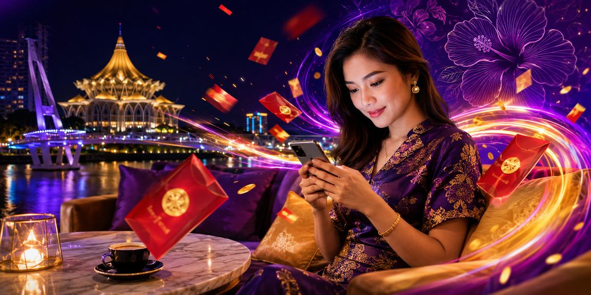 Sampul merah bonus perayaan di Kuching menggambarkan kempen istimewa untuk pengguna qr848